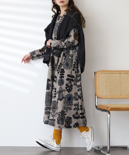 BARNDOOR(バーンドア)の「ニットソー ワンピース 長袖 26AW(ワンピース・レディース・ナチュラル/ベージュ系1/ブルー系1/イエロー系1/ブラック系1/グレー系1・FREE)」の22枚目の写真