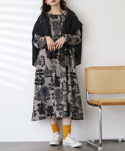 BARNDOOR(バーンドア)の「ニットソー ワンピース 長袖 26AW(ワンピース・レディース・ナチュラル/ベージュ系1/ブルー系1/イエロー系1/ブラック系1/グレー系1・FREE)」の21枚目の写真