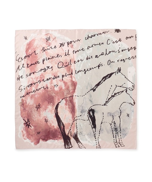 セール】スケッチプリントシルクスカーフ（バンダナ/スカーフ）｜SALON