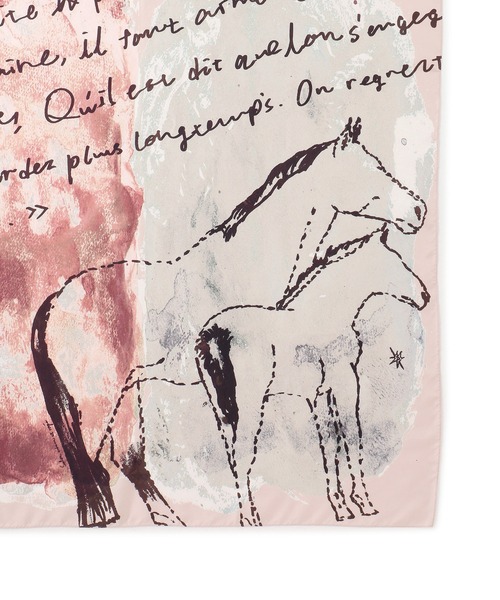 SALON adam et rope'（サロン アダム エ ロペ）の「スケッチプリントシルクスカーフ（バンダナ/スカーフ・レディース・ピンク/ダークブラウン・FREE）」の12枚目の写真