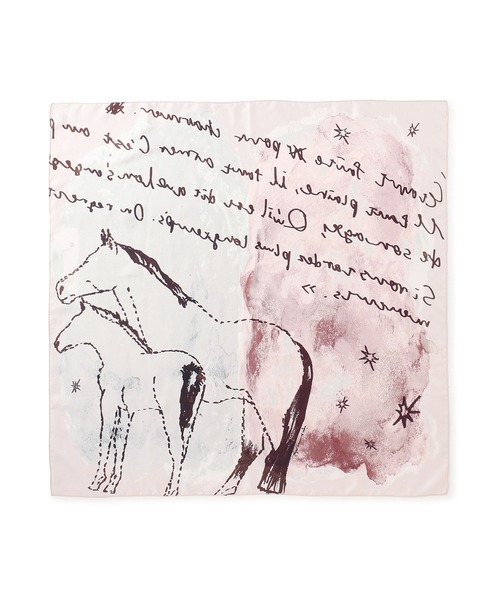 SALON adam et rope'（サロン アダム エ ロペ）の「スケッチプリントシルクスカーフ（バンダナ/スカーフ・レディース・ピンク/ダークブラウン・FREE）」の14枚目の写真