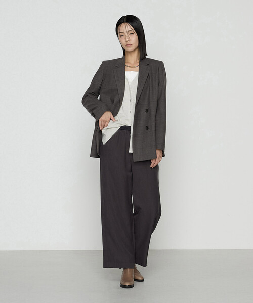 COMME CA（コムサ）の「トリアセウールフラノウィンドペン ダブルジャケット（テーラードジャケット・レディース・グレー系その他/ネイビー・11号/9号）」の5枚目の写真