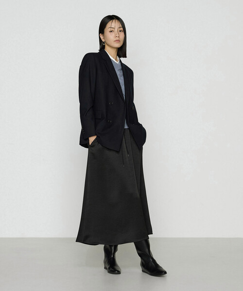 COMME CA（コムサ）の「トリアセウールフラノウィンドペン ダブルジャケット（テーラードジャケット・レディース・グレー系その他/ネイビー・11号/9号）」の7枚目の写真