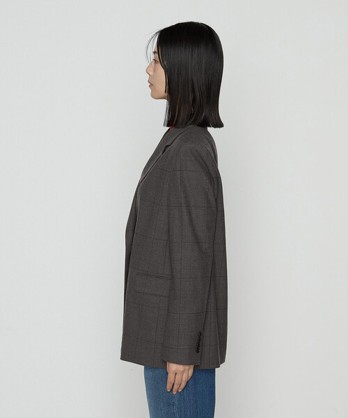 COMME CA（コムサ）の「トリアセウールフラノウィンドペン ダブルジャケット（テーラードジャケット・レディース・グレー系その他/ネイビー・11号/9号）」の11枚目の写真