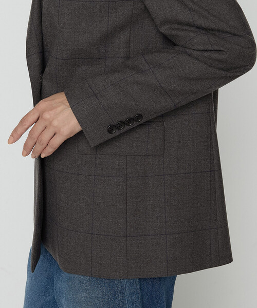 COMME CA（コムサ）の「トリアセウールフラノウィンドペン ダブルジャケット（テーラードジャケット・レディース・グレー系その他/ネイビー・11号/9号）」の14枚目の写真