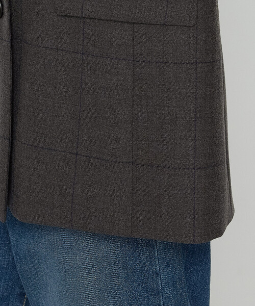 COMME CA（コムサ）の「トリアセウールフラノウィンドペン ダブルジャケット（テーラードジャケット・レディース・グレー系その他/ネイビー・11号/9号）」の15枚目の写真