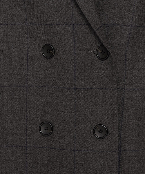 COMME CA（コムサ）の「トリアセウールフラノウィンドペン ダブルジャケット（テーラードジャケット・レディース・グレー系その他/ネイビー・11号/9号）」の17枚目の写真