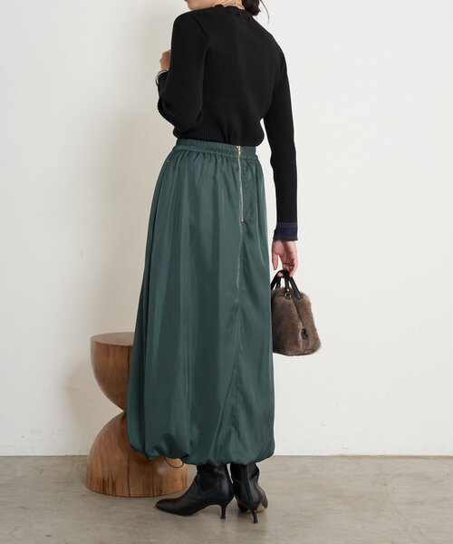 Jena espace merveilleux(ジェナ エスパスメルヴェイユ)の「袖シアーサンドリブニット(ニット/セーター・レディース・ブラック/グレー/グリーン・FREE)」の15枚目の写真