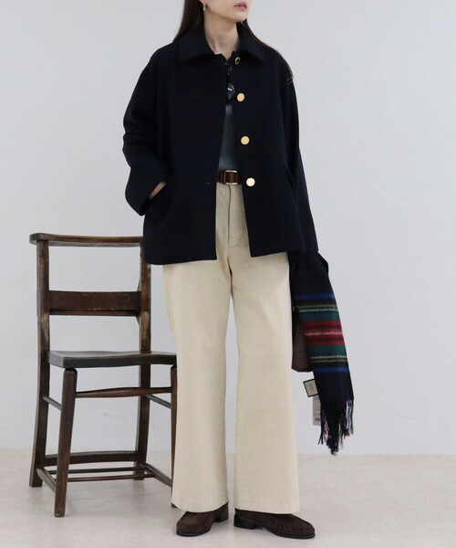 Traditional Weatherwear(トラディショナルウェザーウェア)の「【Traditional WeatherWear】LINTON SHORT コート(ダッフルコート・レディース・ネイビー/ブラック・34/32)」の4枚目の写真