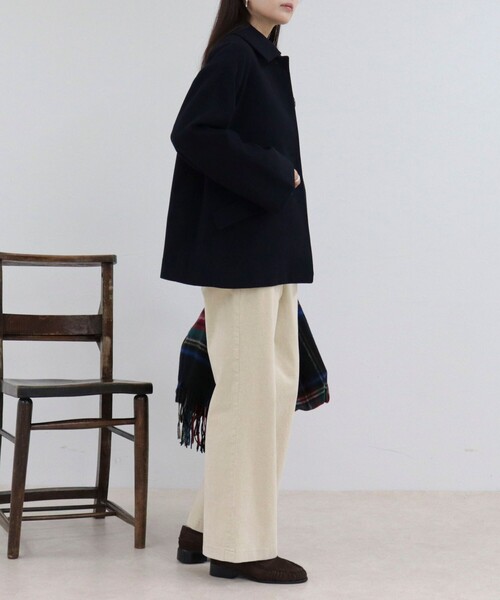 Traditional Weatherwear(トラディショナルウェザーウェア)の「【Traditional WeatherWear】LINTON SHORT コート(ダッフルコート・レディース・ネイビー/ブラック・34/32)」の5枚目の写真