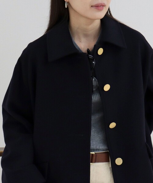 Traditional Weatherwear(トラディショナルウェザーウェア)の「【Traditional WeatherWear】LINTON SHORT コート(ダッフルコート・レディース・ネイビー/ブラック・34/32)」の13枚目の写真