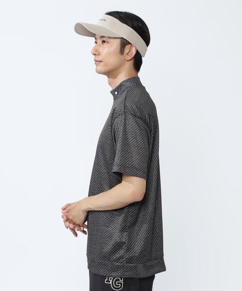 PEARLY GATES(パーリーゲイツ)の「【PEARLY GATES】KAZEメッシュ半袖ハイネックカットソー <ロゴバイヤスボーダー柄>(Tシャツ/カットソー・メンズ・ブラック系その他・LARGE)」の5枚目の写真