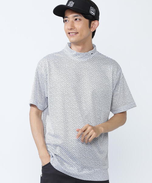 PEARLY GATES(パーリーゲイツ)の「【PEARLY GATES】KAZEメッシュ半袖ハイネックカットソー <ロゴバイヤスボーダー柄>(Tシャツ/カットソー・メンズ・ブラック系その他・LARGE)」の14枚目の写真