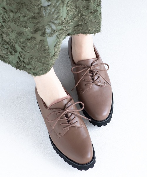JELLY BEANS（ジェリービーンズ）の「インナーファーレースアップマニッシュシューズ(204-58151)JELLY BEANS(ジェリービーンズ)（ドレスシューズ・レディース・グレー/ブラウン/ブラック・23/22.5/24/23.5/24.5）」の3枚目の写真
