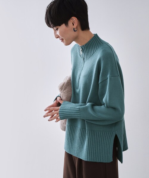 2707 OPAQUE.CLIP ファインウールカシミヤ ハーフジップニット J.PRESS YORK STREET セーター ニット 「UNISEX」ウールカシミヤ