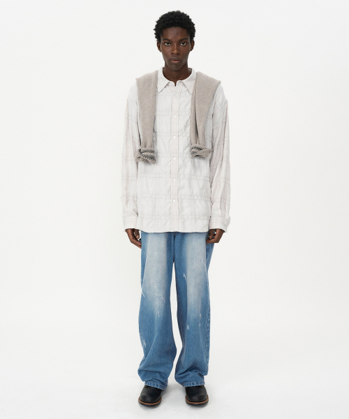 INSILENCE(インサイロンス)の「ウールコットンリンクルチェックシャツクリーム(シャツ/ブラウス・レディース・その他・SMALL/MEDIUM/LARGE)」の2枚目の写真