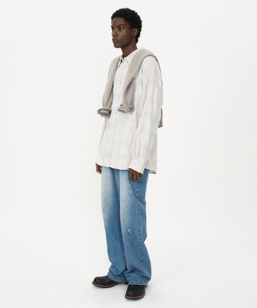 INSILENCE(インサイロンス)の「ウールコットンリンクルチェックシャツクリーム(シャツ/ブラウス・レディース・その他・SMALL/MEDIUM/LARGE)」の3枚目の写真