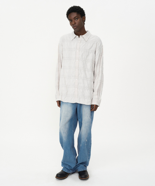 INSILENCE(インサイロンス)の「ウールコットンリンクルチェックシャツクリーム(シャツ/ブラウス・レディース・その他・SMALL/MEDIUM/LARGE)」の5枚目の写真