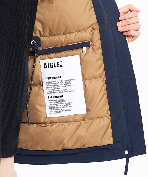 AIGLE(エーグル)の「MTD 防風 透湿 防水 プレミアムグースダウンジャケット(ダウンジャケット/コート・レディース・ダークネイビー/ベージュ・38/40/36)」の22枚目の写真