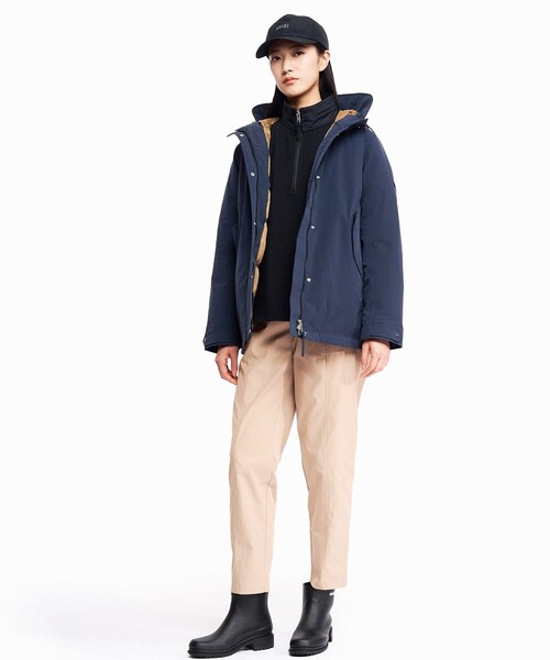 AIGLE(エーグル)の「MTD 防風 透湿 防水 プレミアムグースダウンジャケット(ダウンジャケット/コート・レディース・ダークネイビー/ベージュ・38/40/36)」の20枚目の写真
