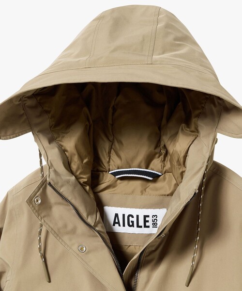 AIGLE(エーグル)の「MTD 防風 透湿 防水 プレミアムグースダウンジャケット(ダウンジャケット/コート・レディース・ダークネイビー/ベージュ・38/40/36)」の11枚目の写真