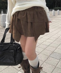 .KOM（ドットコム）の「A'GEM/9 × .kom 『.KOM/ドットケーオーエム』 Y2Kレースアップ×アシメフリルミニスカート（スカート）」