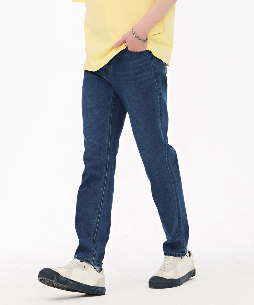 CHASECULT(チェイスカルト)の「男性インバンディングテーパードデニムパンツ-ブルー(デニムパンツ・メンズ・ダークブルー・82/86/70/76/92)」の2枚目の写真