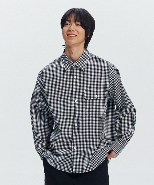 FRIZMWORKS(フリズムワークス)の「EASE GINGHAM CHECK SHIRT _ BLACK(シャツ/ブラウス・メンズ・その他・SMALL/MEDIUM/LARGE/X-LARGE)」の1枚目の写真