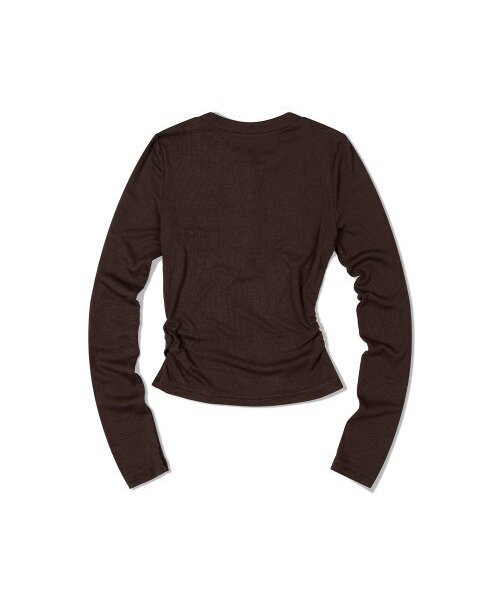 MOAA（モア）の「ヘンリーネックサイドシェアリングロングスリーブ（ブラウン）（Tシャツ/カットソー・レディース・その他・SMALL/MEDIUM）」の5枚目の写真