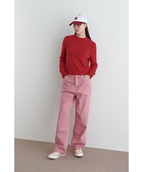 MUSINSA STANDARD WOMAN（ムシンサスタンダードウーマン）の「ウィメンズアンゴラブレンドクルーネックニット[レッド]（ニット/セーター・レディース・その他・SMALL/MEDIUM/LARGE/X-SMALL）」の10枚目の写真