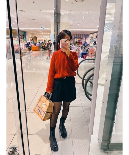 MUSINSA STANDARD WOMAN（ムシンサスタンダードウーマン）の「ウィメンズアンゴラブレンドクルーネックニット[レッド]（ニット/セーター・レディース・その他・SMALL/MEDIUM/LARGE/X-SMALL）」の12枚目の写真