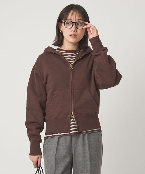 green label relaxing（グリーンレーベルリラクシング）の「ダブルジップ フーディー（パーカー・レディース・ブラウン系/ダークグレー/グレー系・FREE）」の3枚目の写真