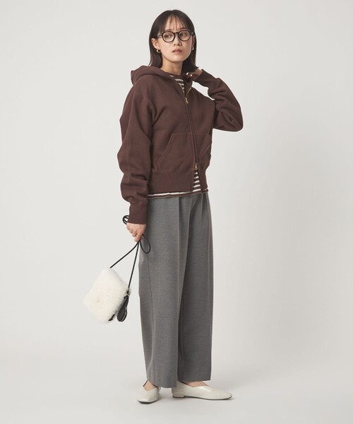 green label relaxing（グリーンレーベルリラクシング）の「ダブルジップ フーディー（パーカー・レディース・ブラウン系/ダークグレー/グレー系・FREE）」の7枚目の写真