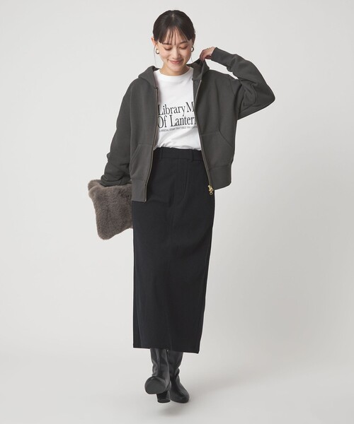 green label relaxing（グリーンレーベルリラクシング）の「ダブルジップ フーディー（パーカー・レディース・ブラウン系/ダークグレー/グレー系・FREE）」の14枚目の写真