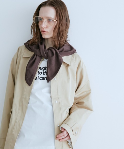 Auntie Rosa Holiday（アンティローザホリデー）の「ステンカラーミドルコート（ステンカラーコート・レディース・ベージュ/ブラック・FREE）」の3枚目の写真