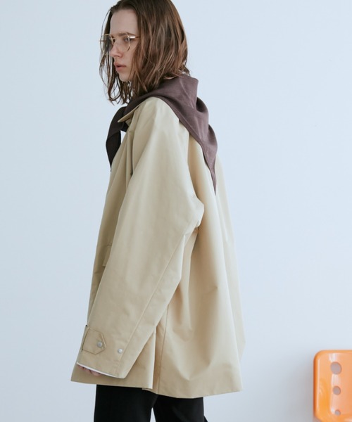 Auntie Rosa Holiday（アンティローザホリデー）の「ステンカラーミドルコート（ステンカラーコート・レディース・ベージュ/ブラック・FREE）」の7枚目の写真
