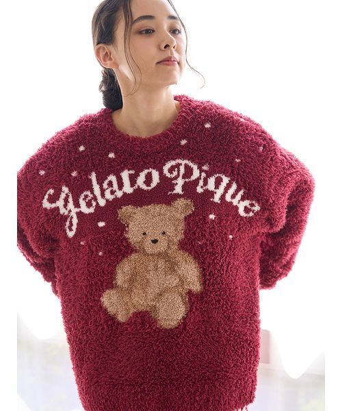 今期新品⭐︎ ジェラピケSNOOPY×BEAR ジャガードプルオーバー＆ショーパン ONLINE限定】【HOLIDAY】ジェラートスノーベアジャガードプルオーバー