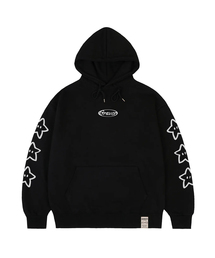 [UNISEX]STARサークルロゴフードパーカー_ブラック