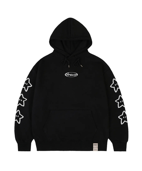 [UNISEX]STARサークルロゴフードパーカー_ブラック