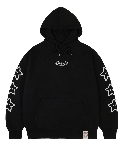 UNISEX]STARサークルロゴフードパーカー_ブラック（パーカー）｜GRAVER