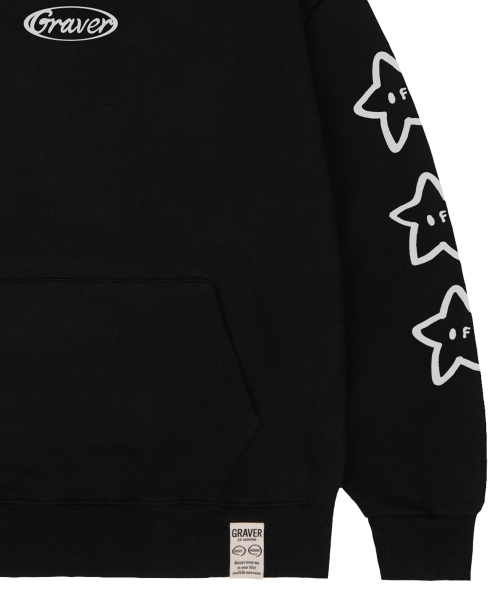 GRAVER（グレーバー）の「[UNISEX]STARサークルロゴフードパーカー_ブラック（パーカー・レディース・ブラック・SMALL/MEDIUM/LARGE）」の3枚目の写真