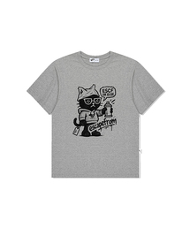 スプレイキャットプリントオーバーサイズ半袖Tシャツ[3色]