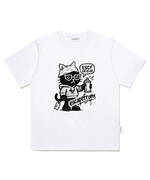 ESCAPEFROM（エスケープフロム）の「スプレイキャットプリントオーバーサイズ半袖Tシャツ[3色]（Tシャツ/カットソー・レディース・ホワイト/ブラウン/グレー・LARGE/SMALL/MEDIUM）」の5枚目の写真
