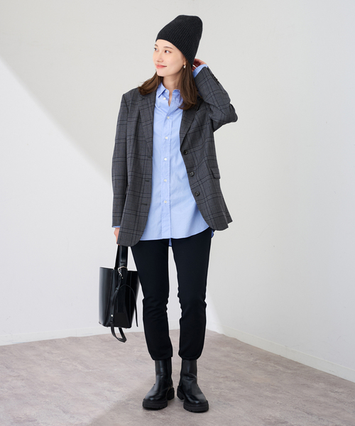 FRAMeWORK(フレームワーク)の「William Brunton 1x1リブビーニー(ニットキャップ/ビーニー・レディース・チャコールグレー/ベージュ・FREE)」の3枚目の写真