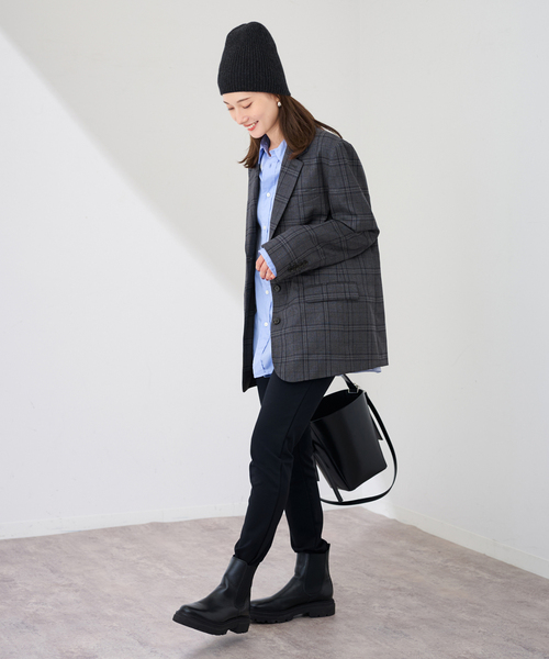 FRAMeWORK(フレームワーク)の「William Brunton 1x1リブビーニー(ニットキャップ/ビーニー・レディース・チャコールグレー/ベージュ・FREE)」の4枚目の写真