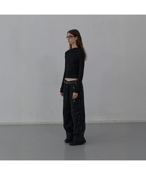 LCDC TM(エルシーディーシーティーエム)の「PAINT EFFECT WIDE-LEG TROUSERS (BLACK)(その他パンツ・レディース・その他・SS/MEDIUM)」の1枚目の写真