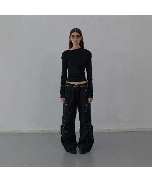 LCDC TM(エルシーディーシーティーエム)の「PAINT EFFECT WIDE-LEG TROUSERS (BLACK)(その他パンツ・レディース・その他・SS/MEDIUM)」の2枚目の写真