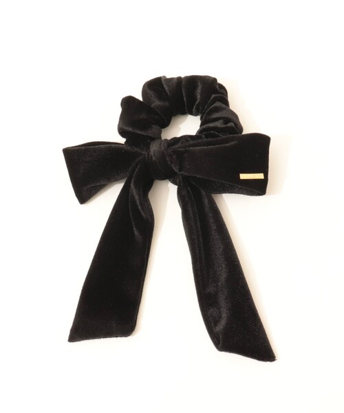 NOLLEY’S（ノーリーズ）の「【nolleys/ノーリーズ】ベロアリボンシュシュ（ヘアゴム・レディース・ブラウン/ブラック・FREE）」の2枚目の写真