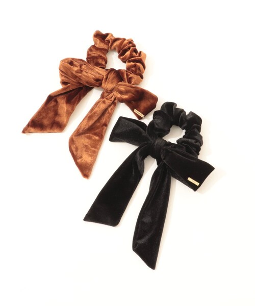 NOLLEY’S（ノーリーズ）の「【nolleys/ノーリーズ】ベロアリボンシュシュ（ヘアゴム・レディース・ブラウン/ブラック・FREE）」の9枚目の写真