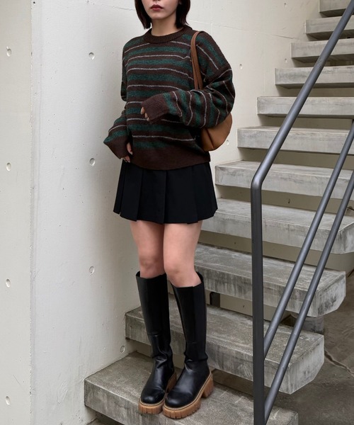 Gaphos (ガフォス)の「シャギーボーダーニット(ニット/セーター・メンズ・グレー/ブラウン・2/1)」の16枚目の写真